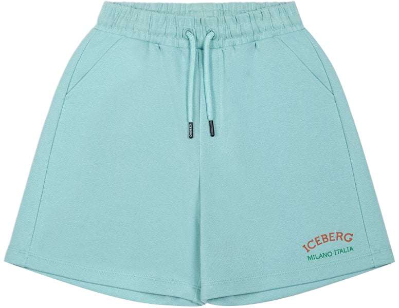 Iceberg KIDS - Green fabric Bermuda shorts for boys Groen