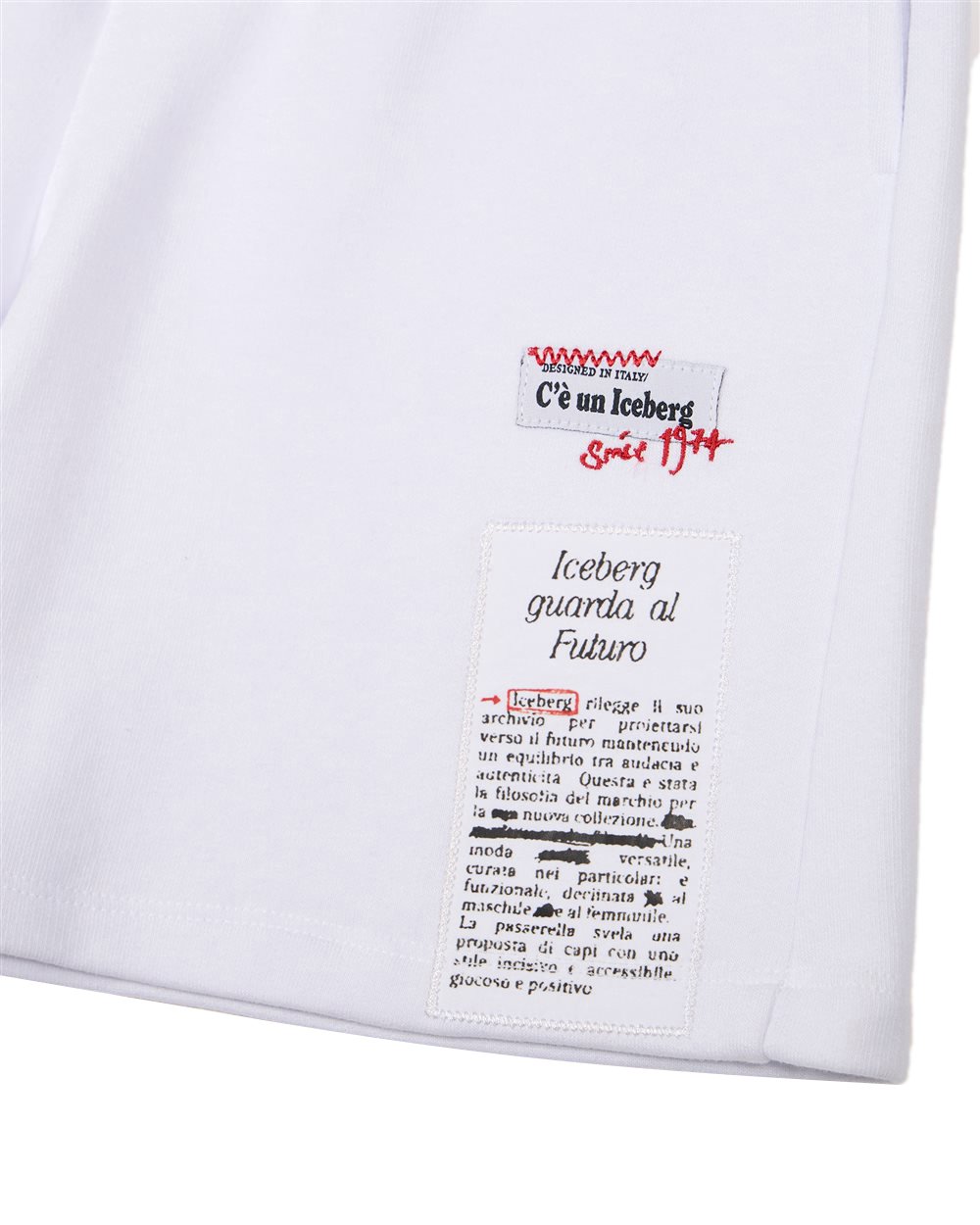 Iceberg KIDS - Optic white Bermuda shorts in fabric for boys Wit