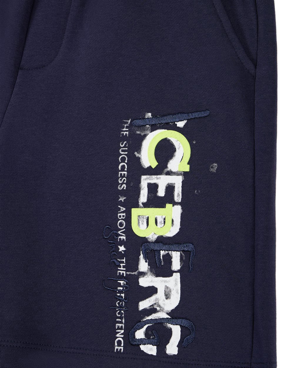 Iceberg KIDS - Blue fabric Bermuda shorts with side logo Blauw