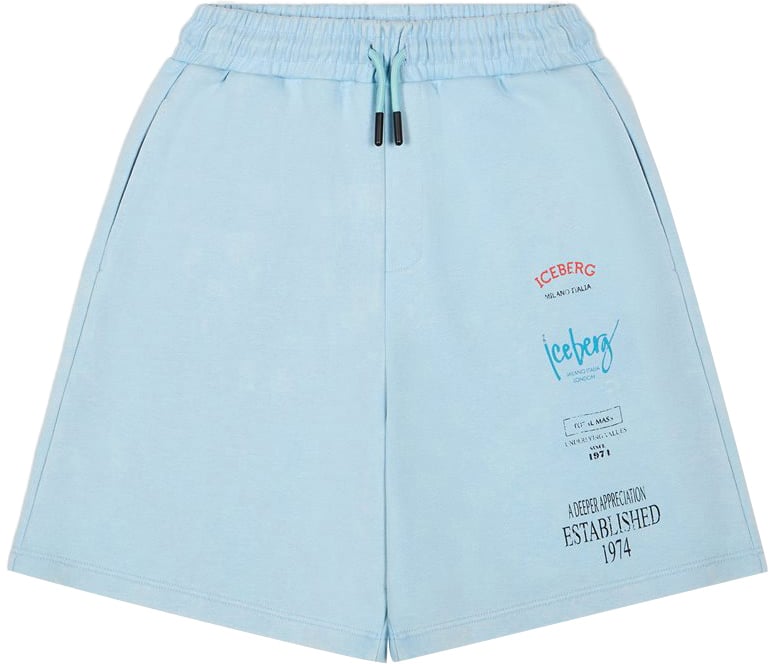 Iceberg KIDS - Light blue fabric Bermuda shorts for boys Blauw