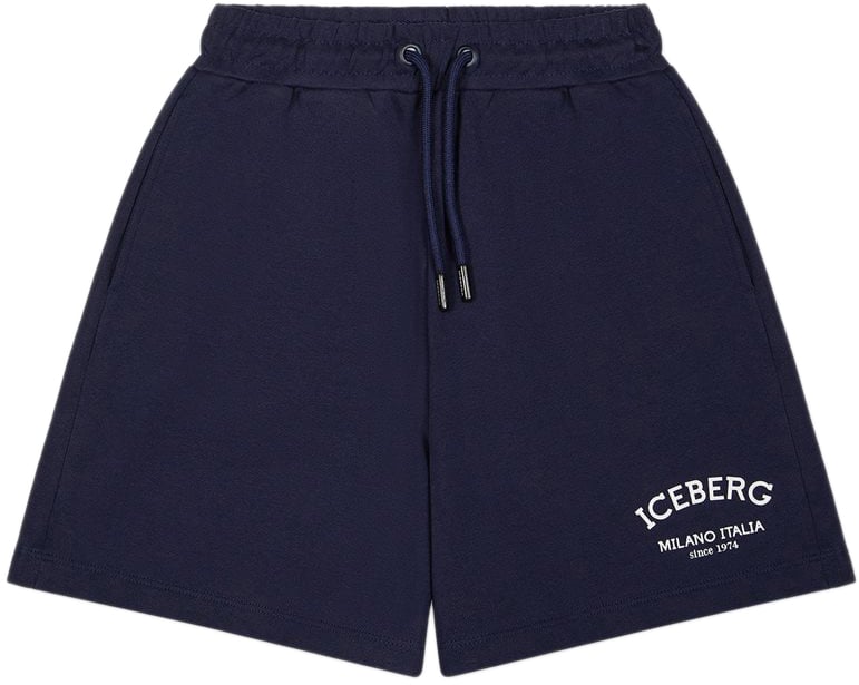Iceberg KIDS - Classic blue jersey Bermuda shorts for boys Blauw