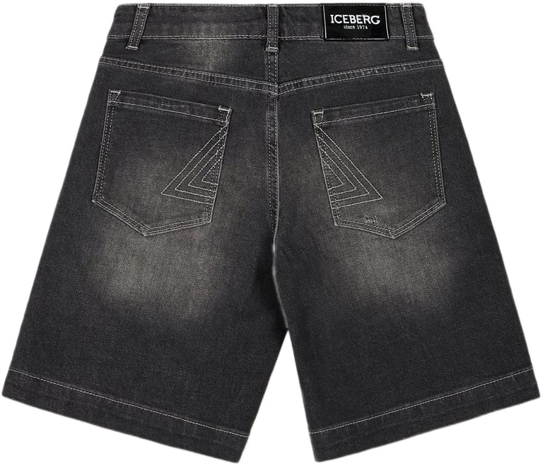 Iceberg KIDS - Black 5-pocket Bermuda shorts for boys Zwart