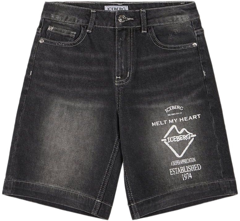 Iceberg KIDS - Black 5-pocket Bermuda shorts for boys Zwart