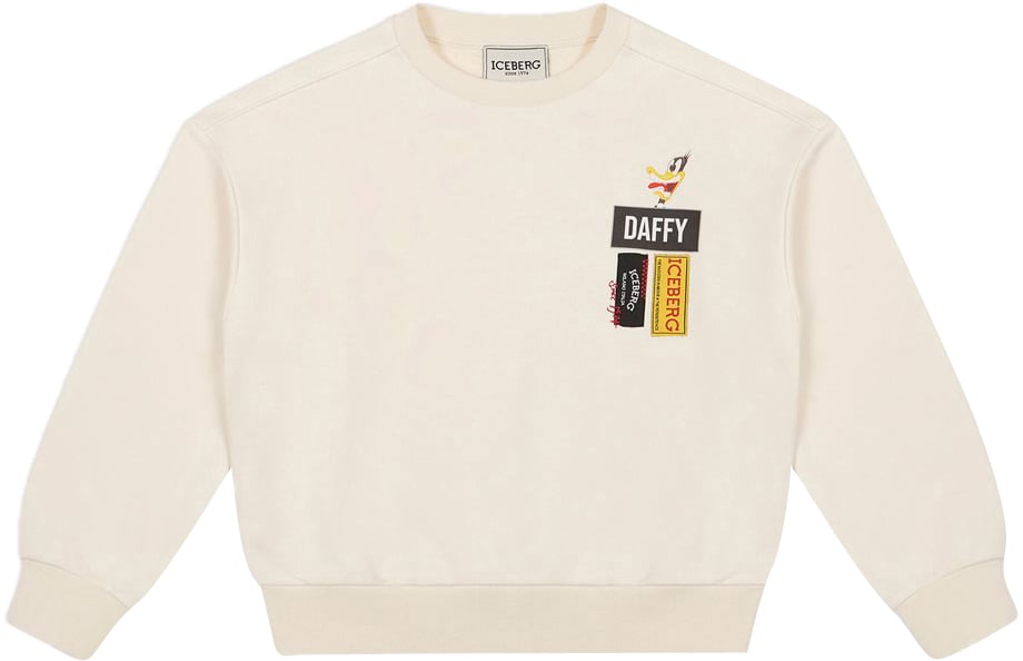 Iceberg KIDS - Cream-colored sweatshirt for boys with front print Beige