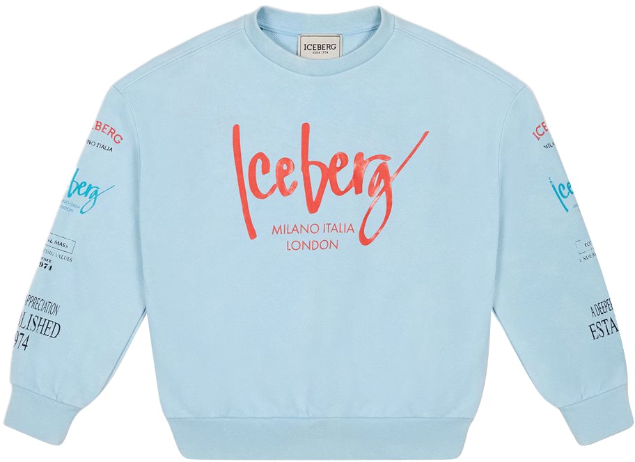 Iceberg KIDS - Light blue sweatshirt for boys with graphic print Blauw