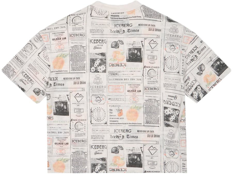 Iceberg KIDS - Cream-colored T-shirt for boys with all-over print Beige