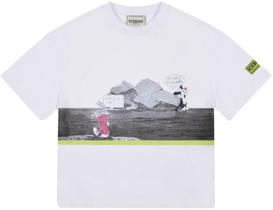 Iceberg KIDS - Optic white T-shirt for boys with front print Wit