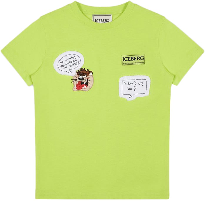 Iceberg KIDS - Apple green T-shirt for boys with print Groen