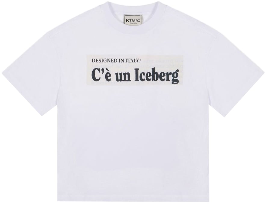 Iceberg KIDS - Optic white T-shirt for boys with print Wit