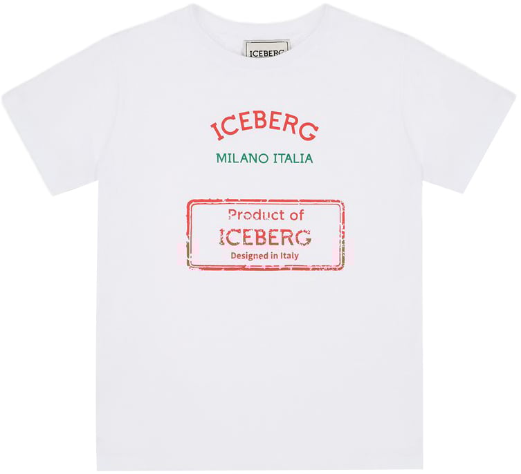 Iceberg KIDS - Optic white T-shirt for boys with print Wit