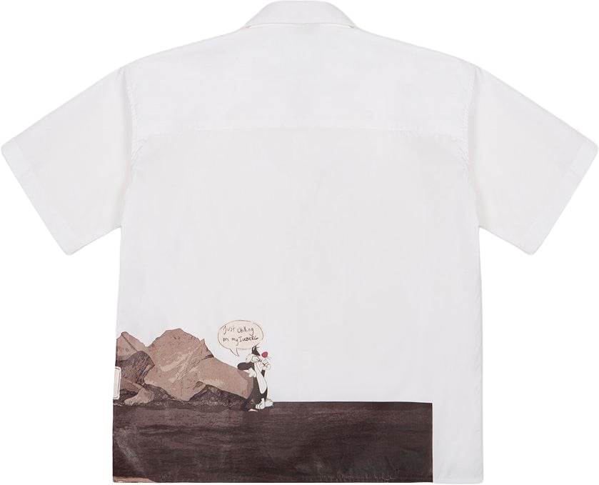 Iceberg KIDS - Optic white fabric shirt for boys with print Wit