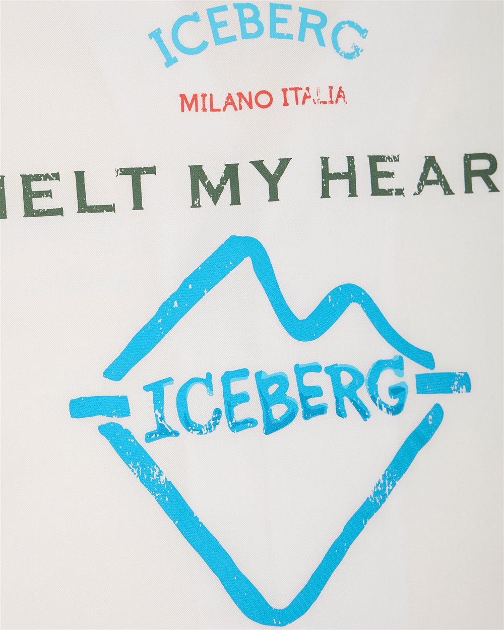 Iceberg KIDS - Optic white fabric shirt for boys with print Wit