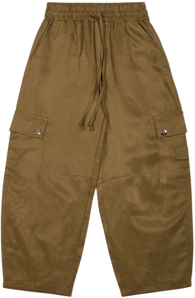 Iceberg KIDS - Military green-colored pants with pockets for girls Groen