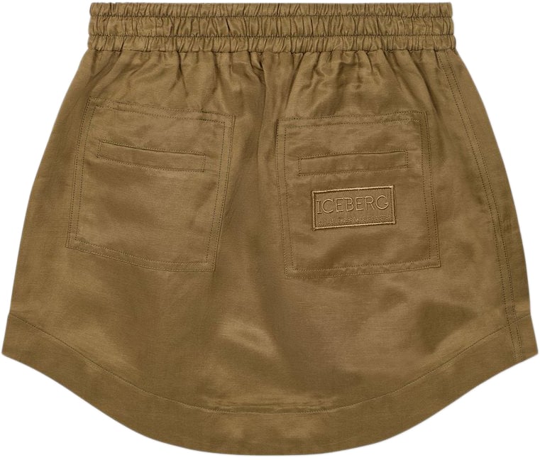 Iceberg KIDS - Military green-colored fabric skirt for girls Groen