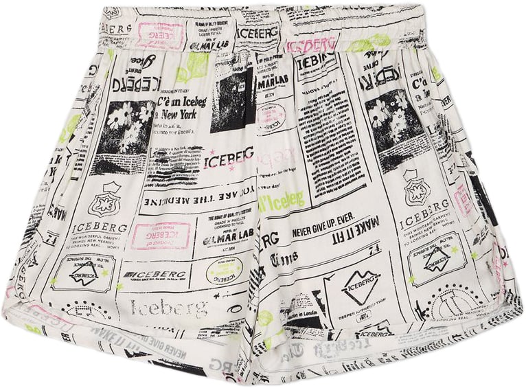Iceberg KIDS - Gray/ecru shorts in patterned fabric for girls Grijs