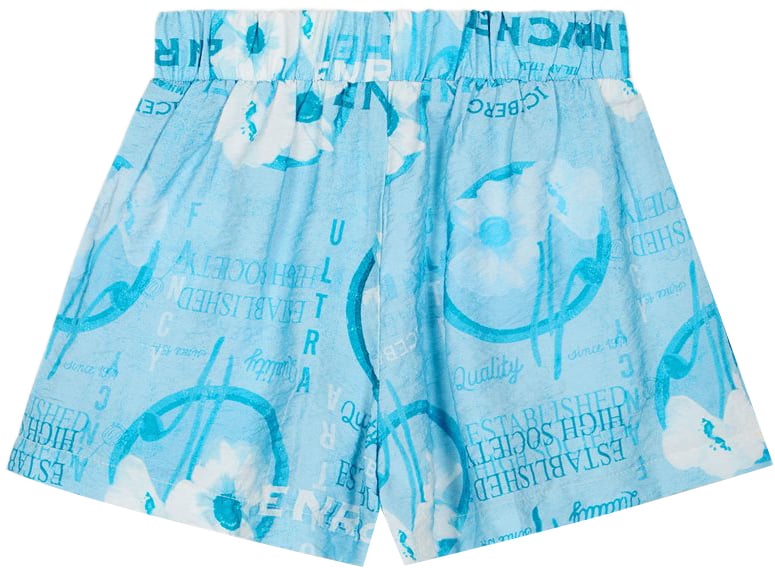 Iceberg KIDS - Light turquoise shorts in patterned fabric for girls Blauw