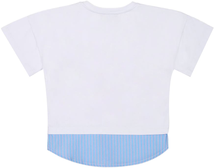 Iceberg KIDS - Optic white jersey T-shirt for girls with print Wit