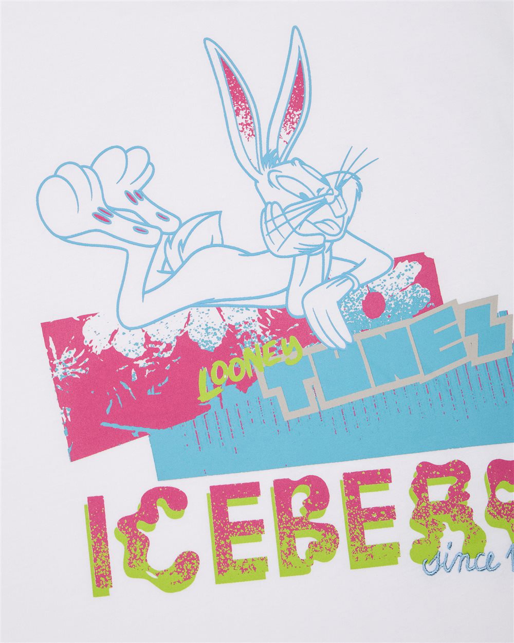 Iceberg KIDS - Optic white jersey T-shirt for girls with graphic print Wit