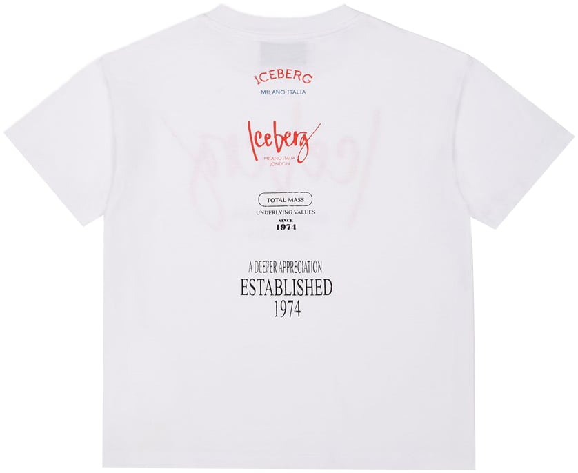 Iceberg KIDS - Optic white jersey T-shirt for girls with logo Wit