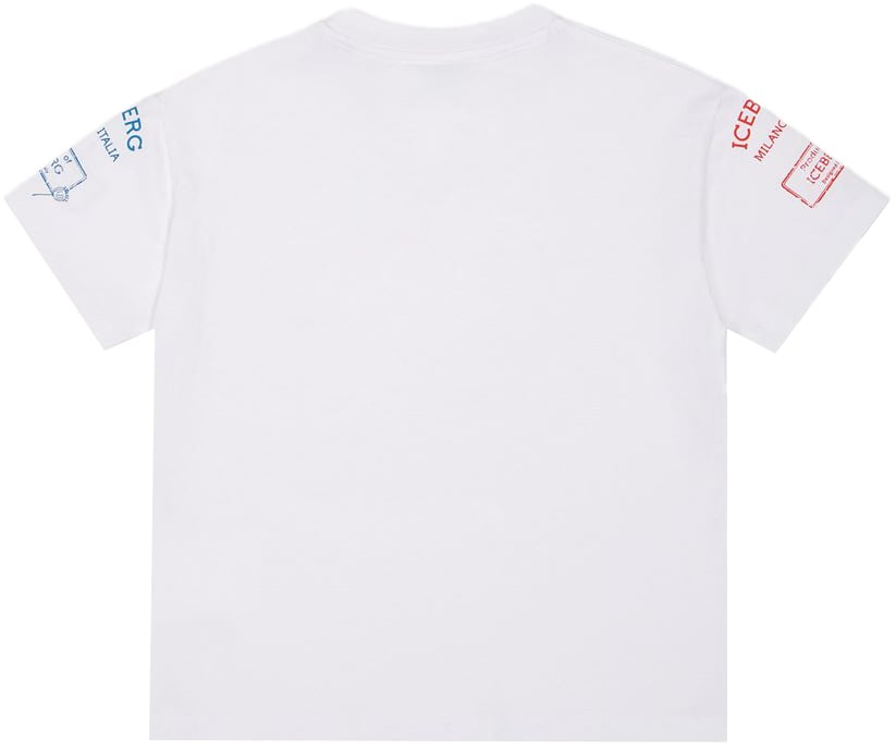 Iceberg KIDS - Optic white jersey T-shirt for girls with print Wit