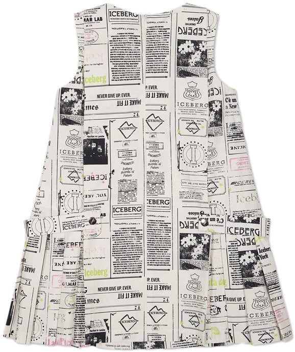 Iceberg KIDS - Gray/ecru dress for girls with pattern Grijs