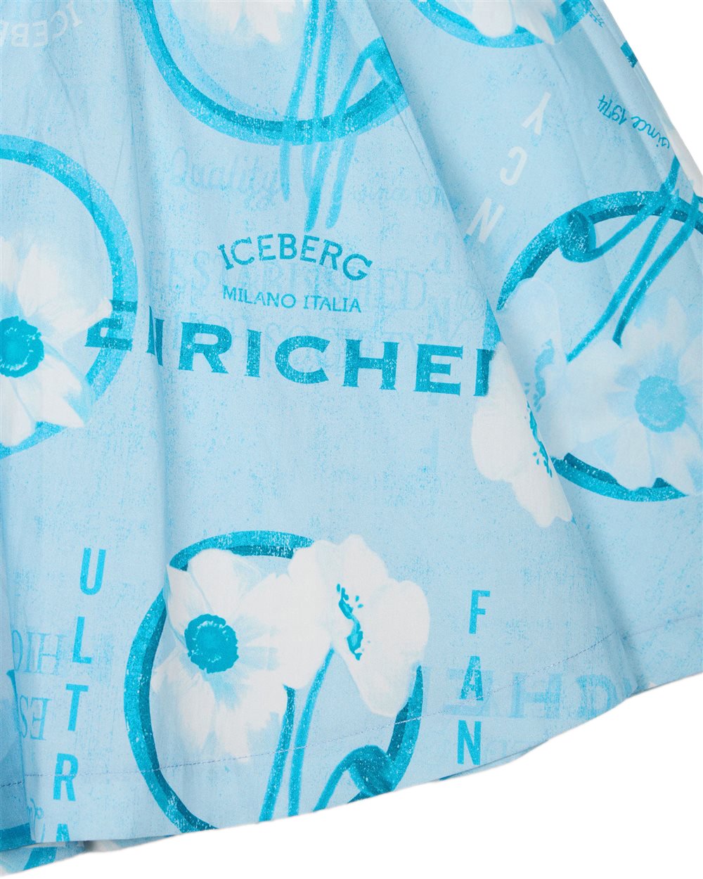 Iceberg KIDS - Light turquoise dress for girls with pattern Blauw