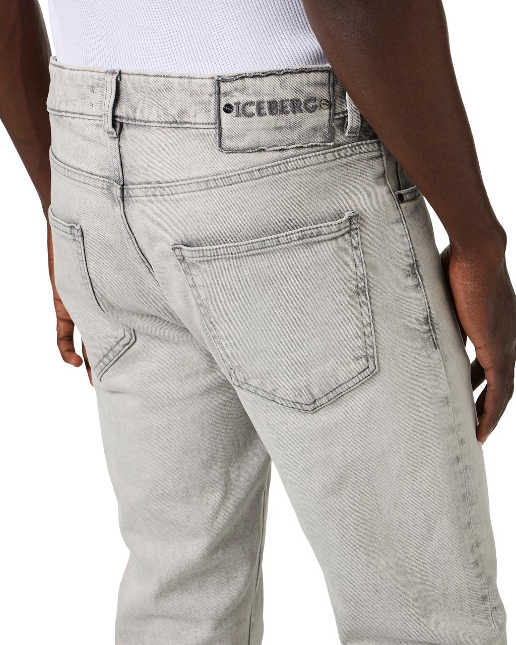 Iceberg Slim fit black 5-pocket denim pants Grijs