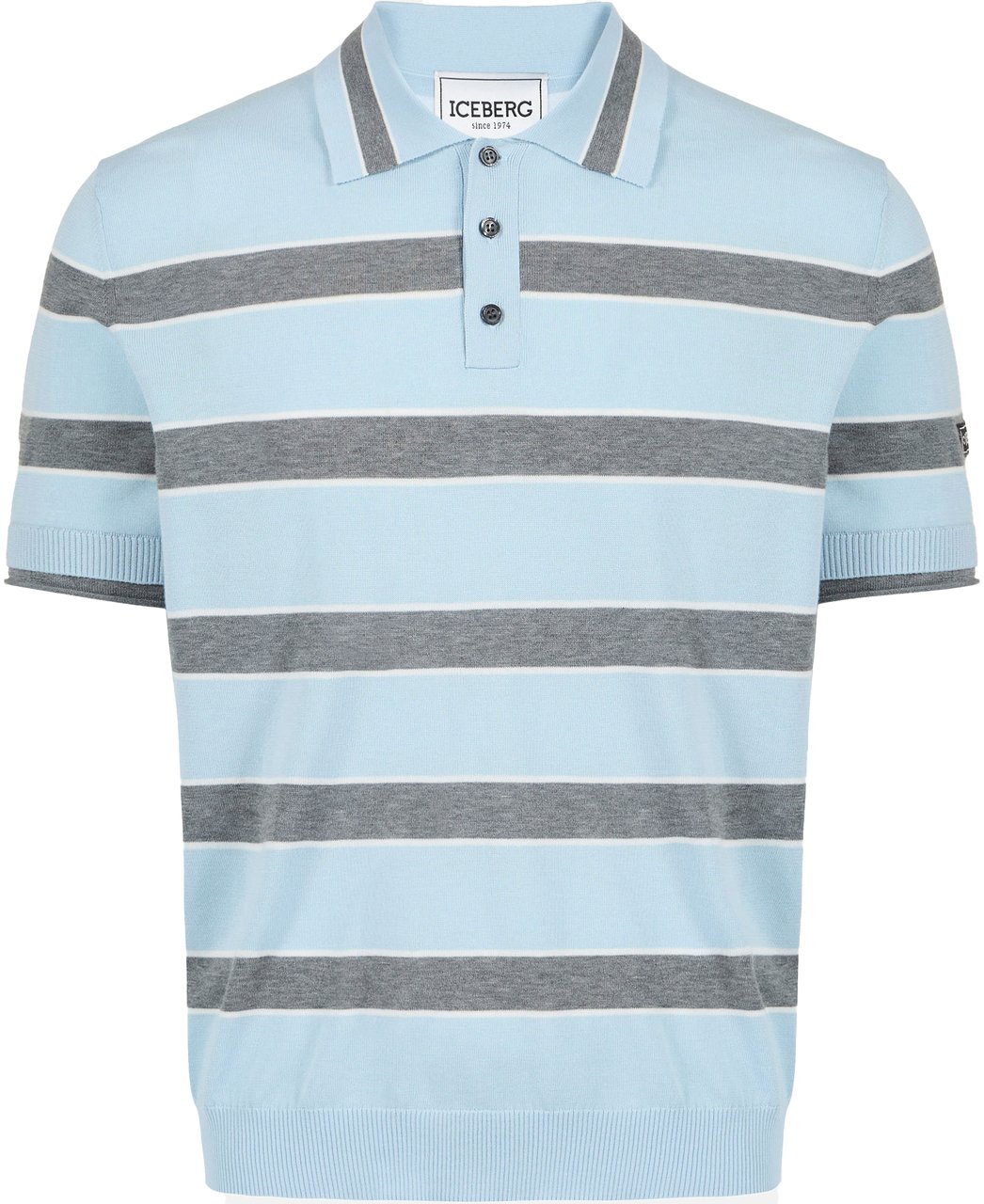 Iceberg Regular fit multicolored striped cotton polo shirt Divers