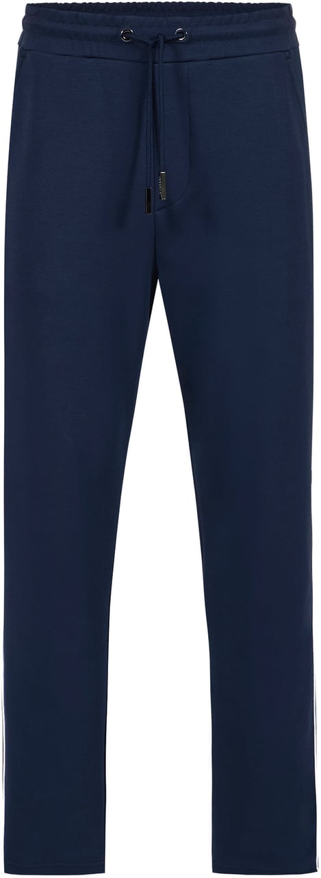 Iceberg Blue straight leg scuba fleece pants with contrasting band Blauw