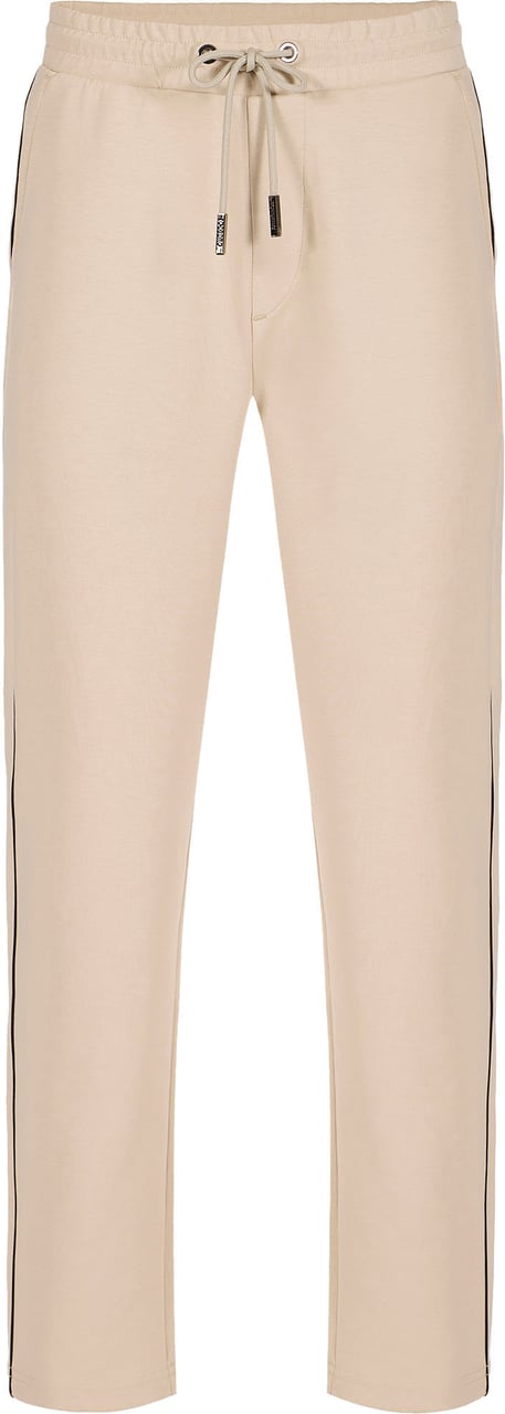Iceberg Beige straight leg scuba fleece pants with contrasting band Beige
