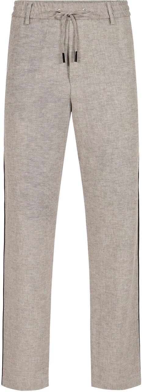Iceberg Jogging pants in a rope shade, made from diagonal linen-blend fabric Bruin