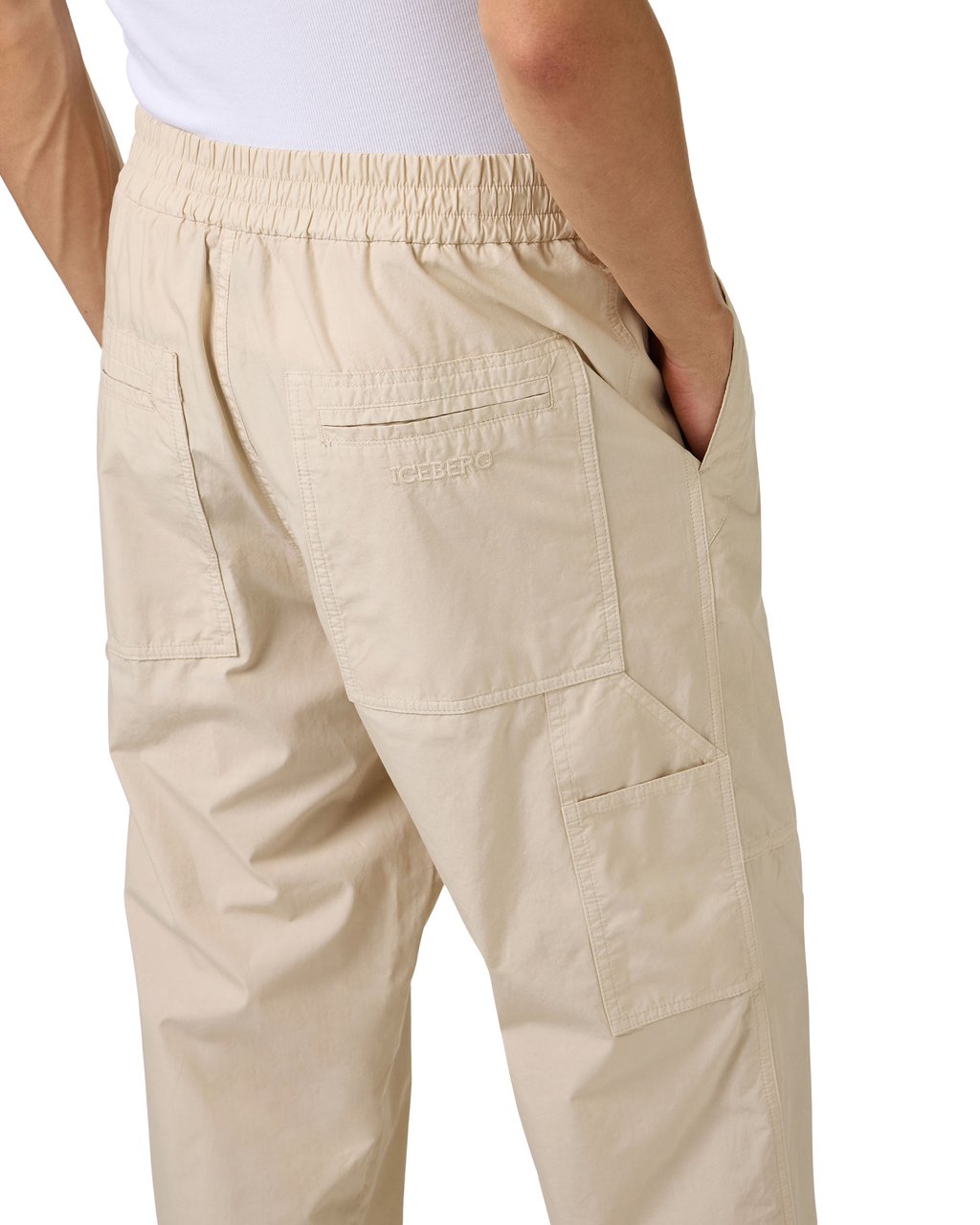 Iceberg Beige cargo pants in a garment-dyed parachute fabric Beige