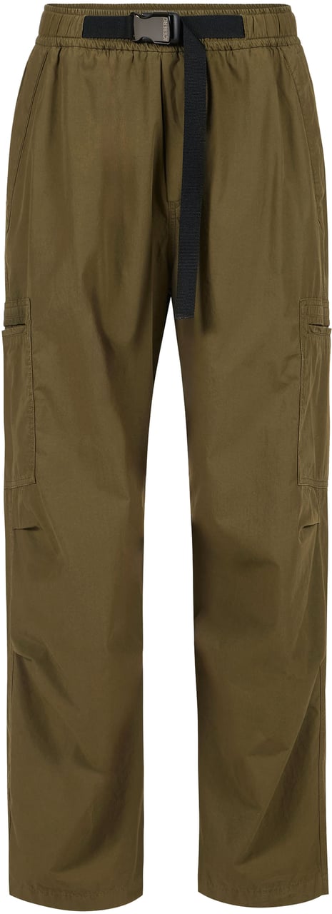 Iceberg Khaki cargo pants in garment-dyed technical parachute fabric with belt Groen