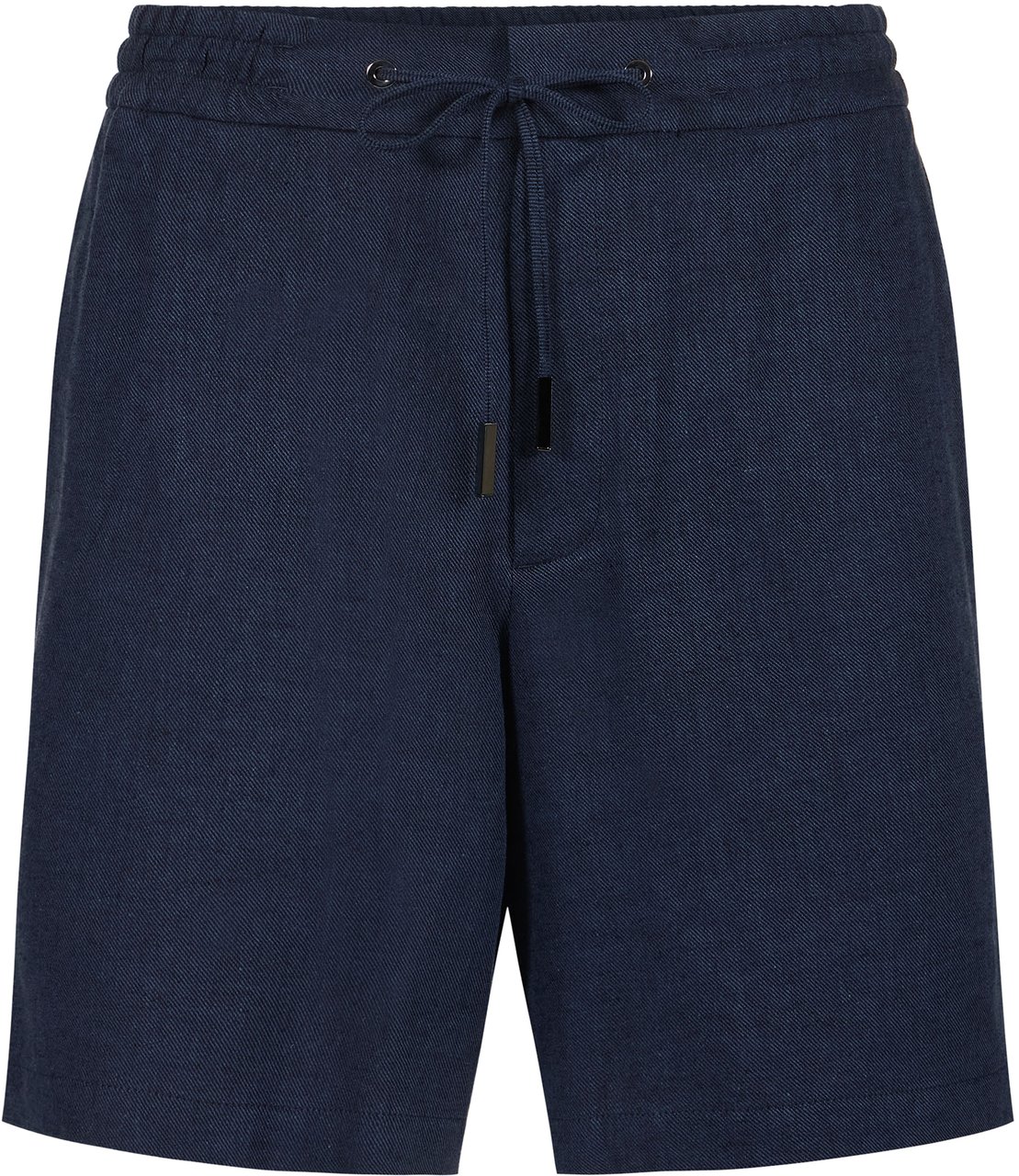 Iceberg Regular fit dark blue Bermuda shorts in diagonal linen-blend fabric Blauw