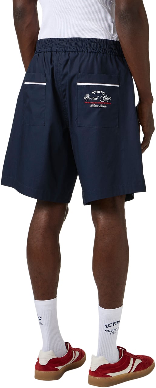 Iceberg Blue regular fit cotton poplin bermuda shorts Blauw