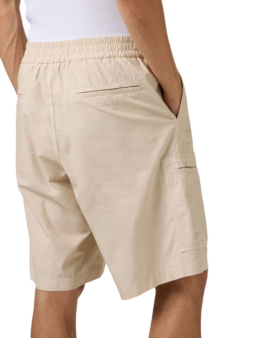 Iceberg Regular fit beige Bermuda shorts in garment-dyed parachute fabric Beige