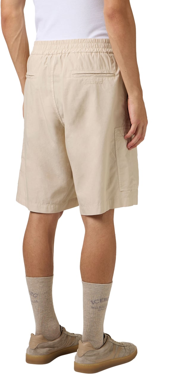 Iceberg Regular fit beige Bermuda shorts in garment-dyed parachute fabric Beige