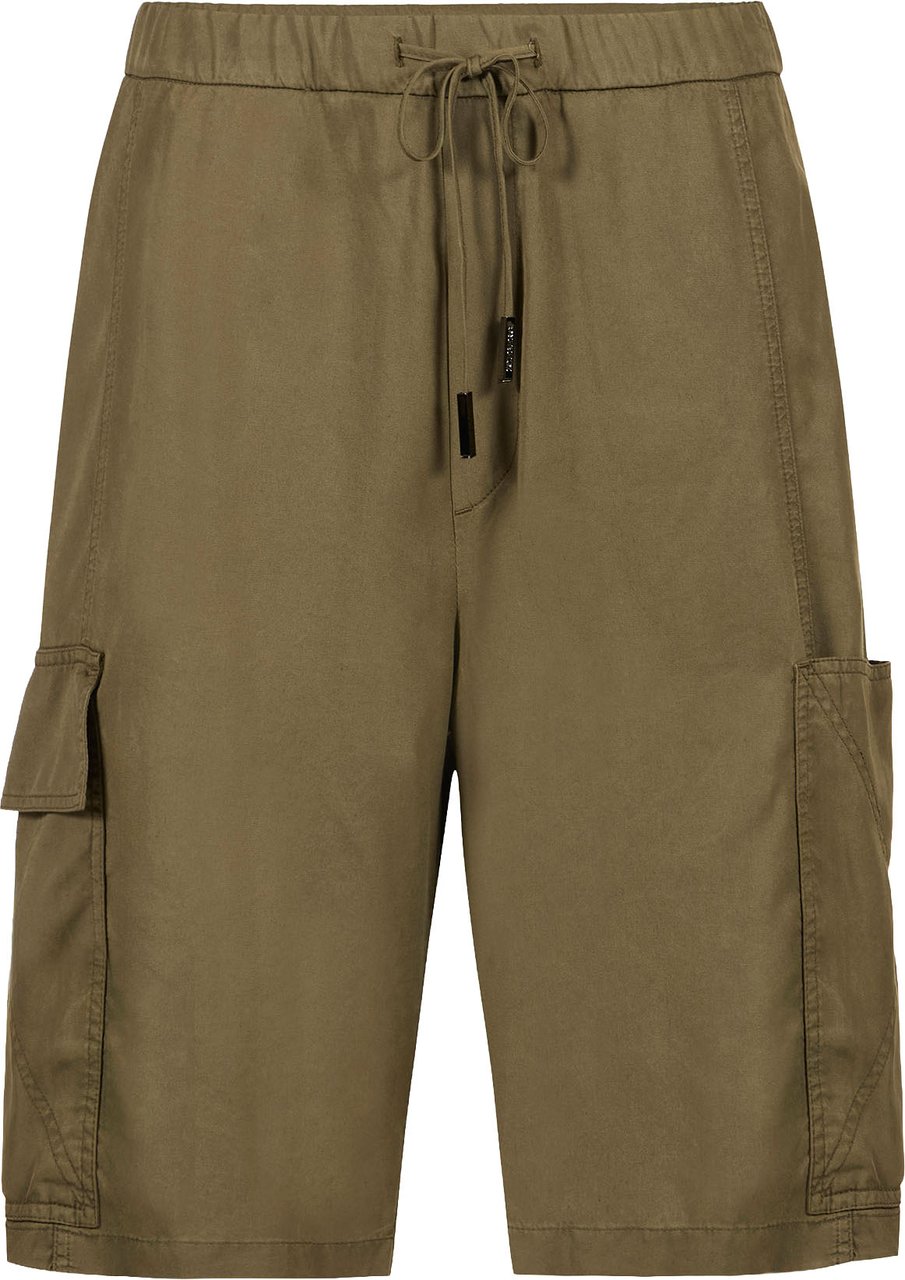 Iceberg Khaki cargo fit Bermuda shorts in technical fabric Groen
