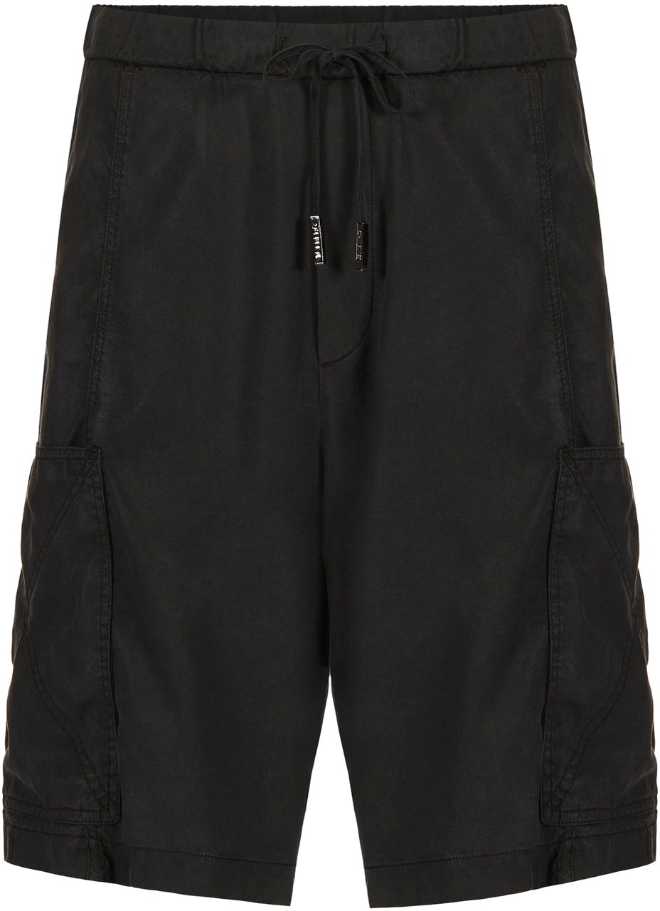 Iceberg Black cargo fit Bermuda shorts in technical fabric Zwart