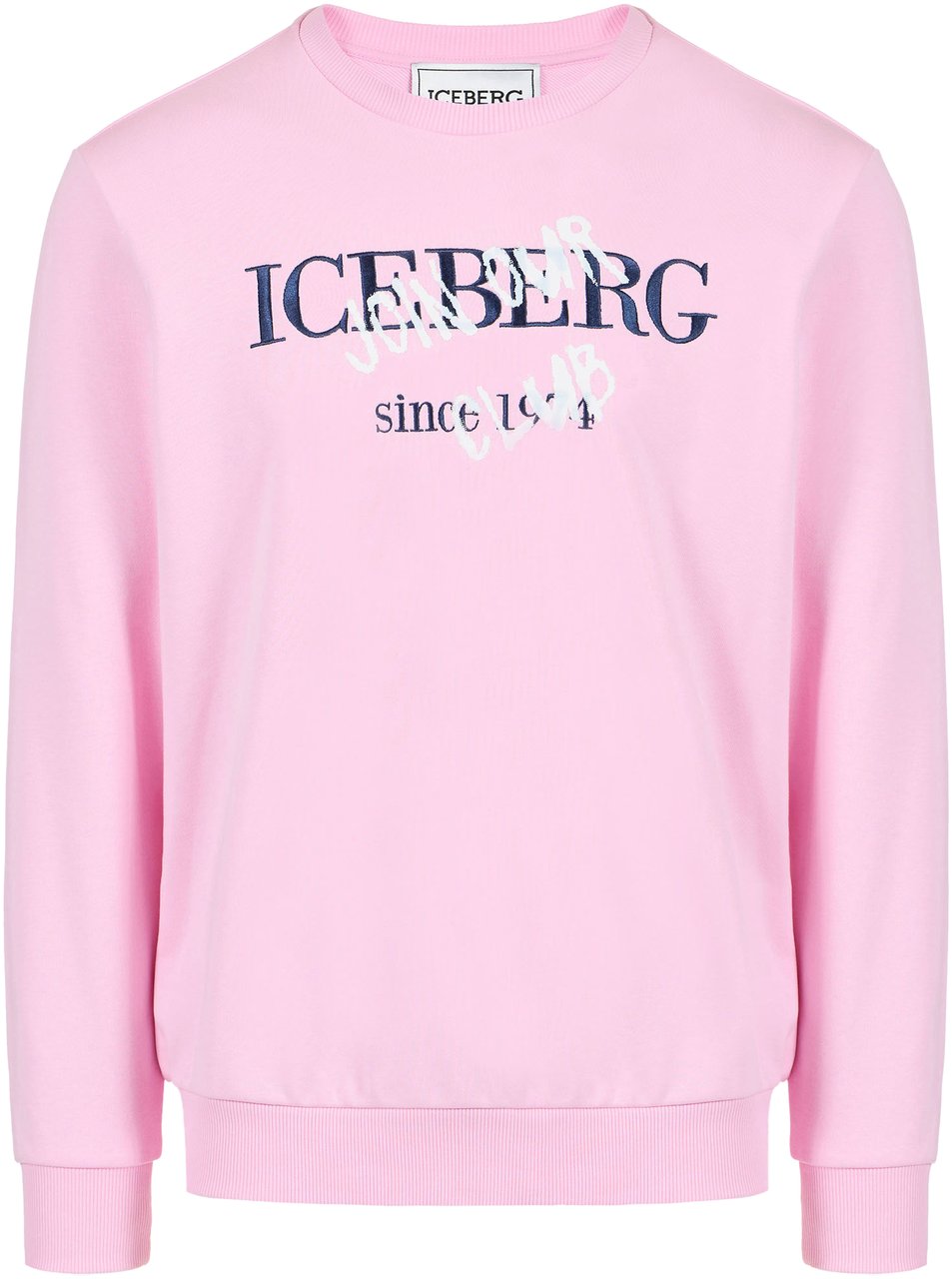 Iceberg Pink slim fit crew neck sweatshirt, made from a fleece fabric Roze