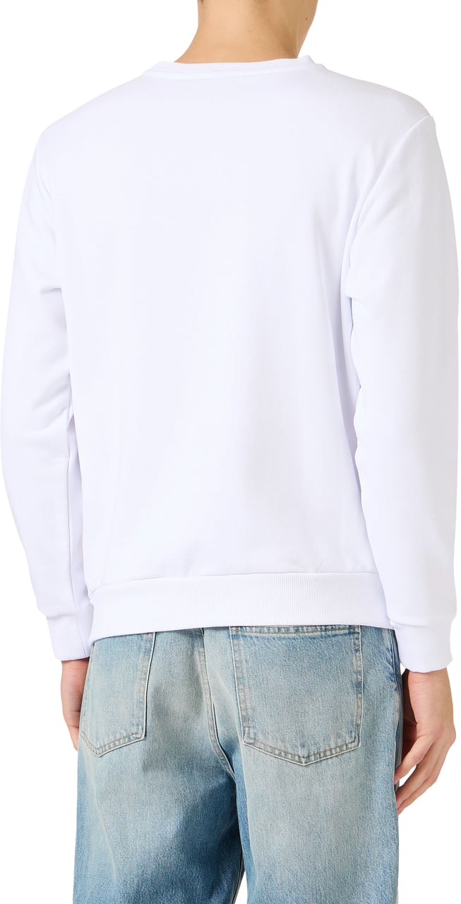 Iceberg Slim fit crew neck sweatshirt in optic white, made from a fleece fabric Wit