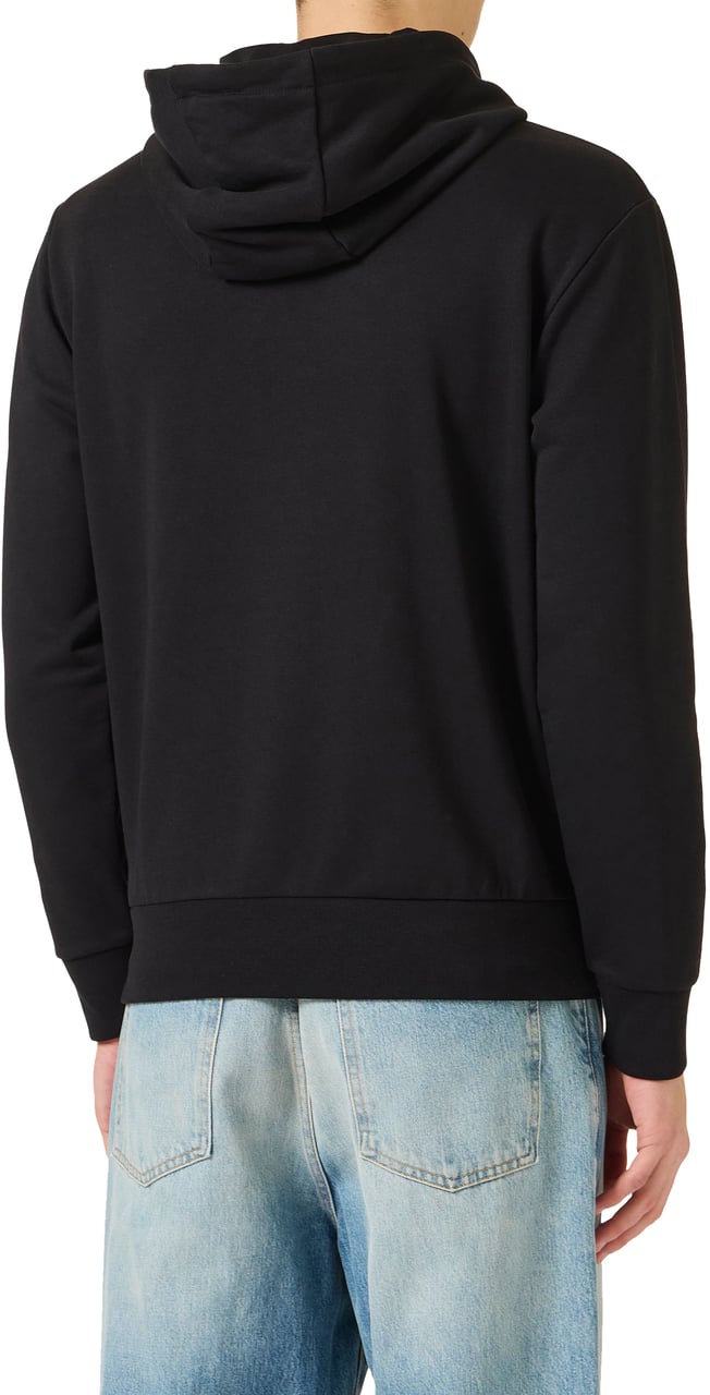 Iceberg Black slim fit hoodie, crafted from cotton fleece Zwart