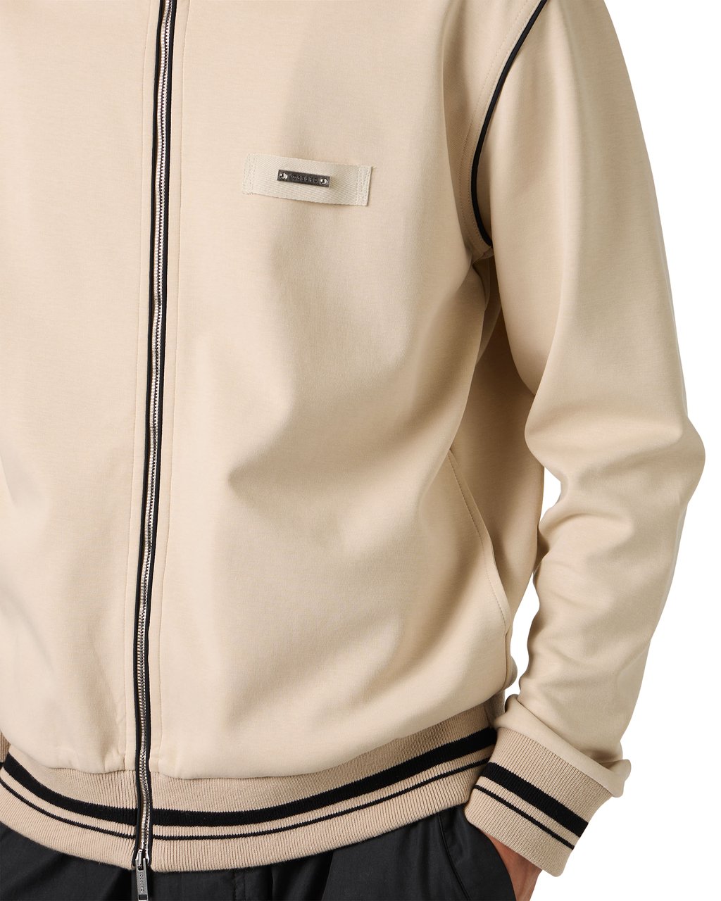 Iceberg Beige slim fit sweatshirt featuring a high collar, crafted from a cotton blend scuba fabric Beige