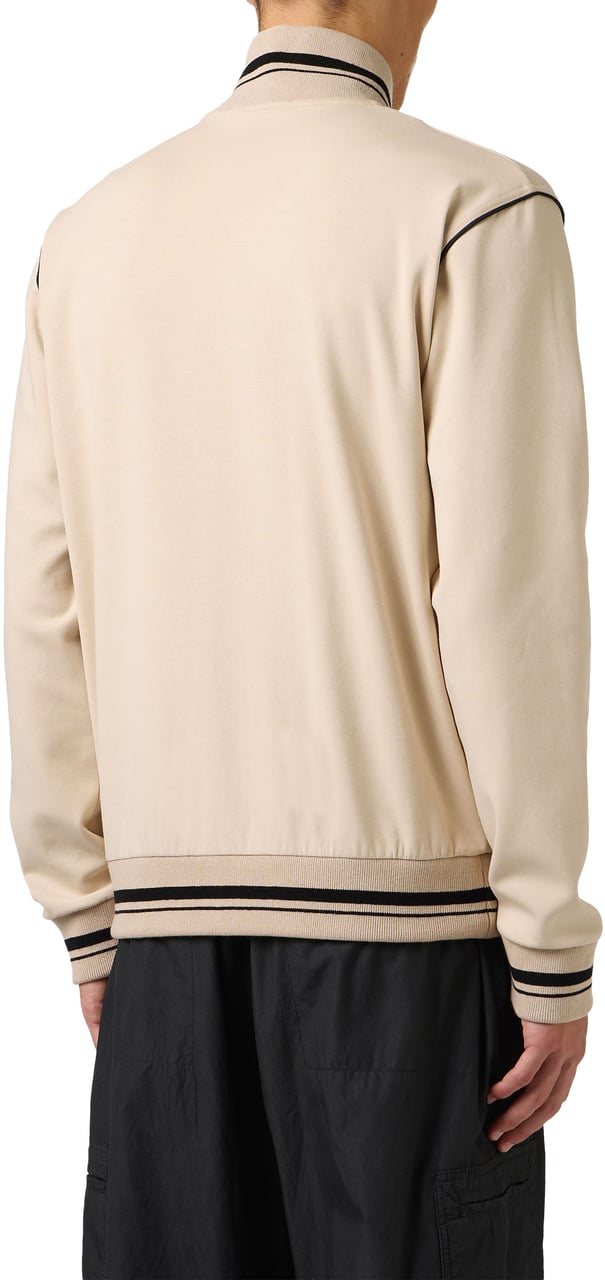Iceberg Beige slim fit sweatshirt featuring a high collar, crafted from a cotton blend scuba fabric Beige
