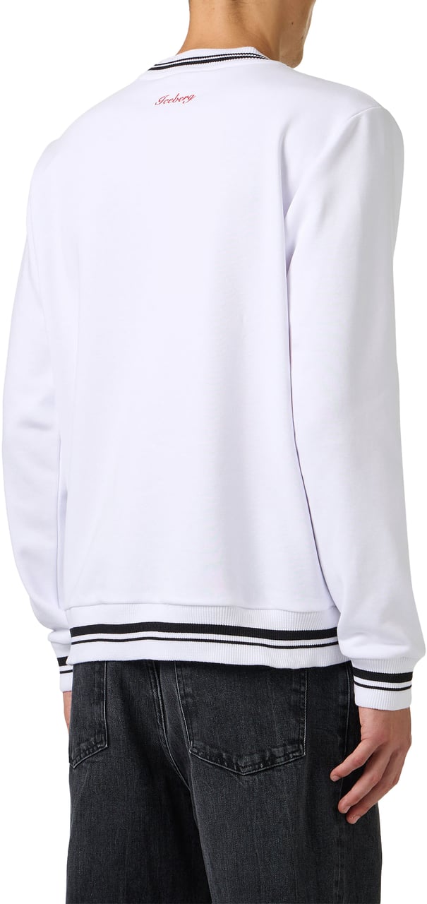 Iceberg Optic white regular fit sweatshirt in cotton fleece blend with Looney Tunes print Wit