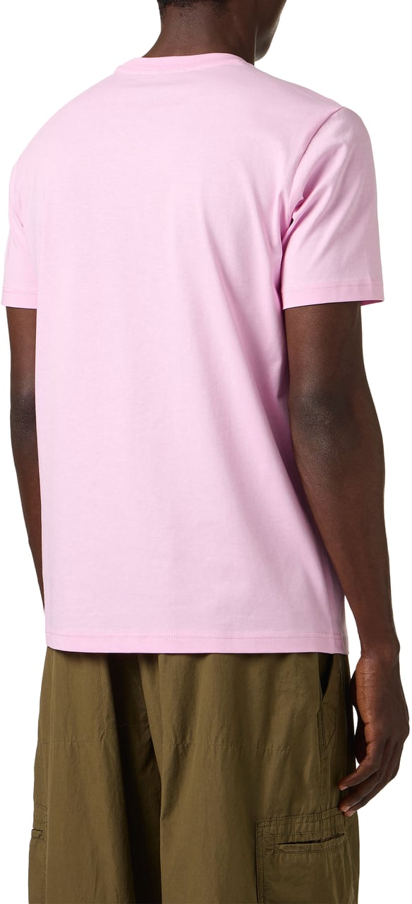 Iceberg Slim fit pink cotton jersey T-shirt with logo print Roze