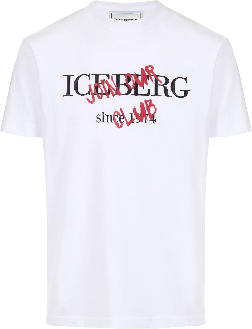 Iceberg Slim fit optic white cotton jersey T-shirt with logo print Wit