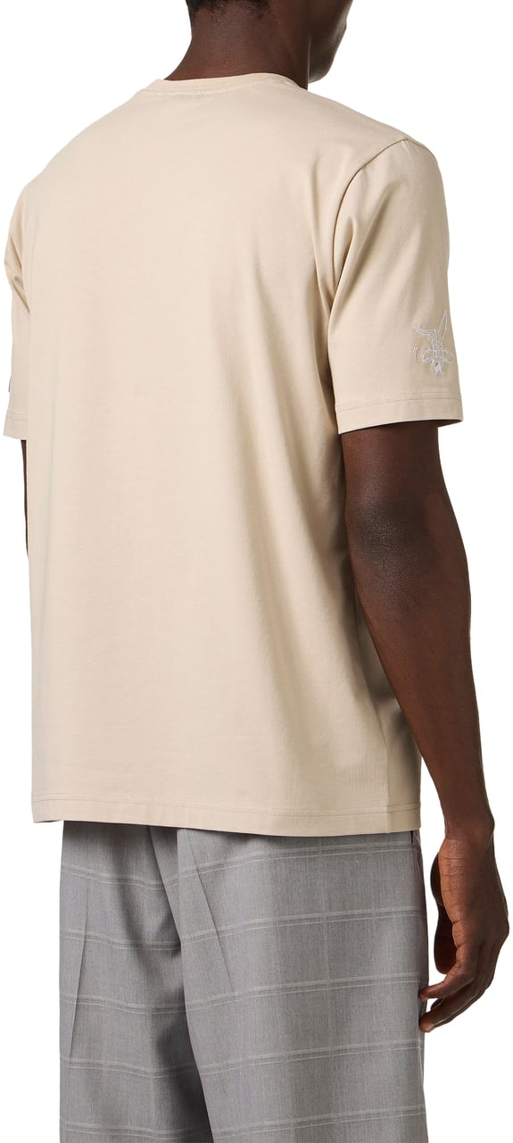 Iceberg Slim fit beige cotton jersey T-shirt with Looney Tunes print Beige