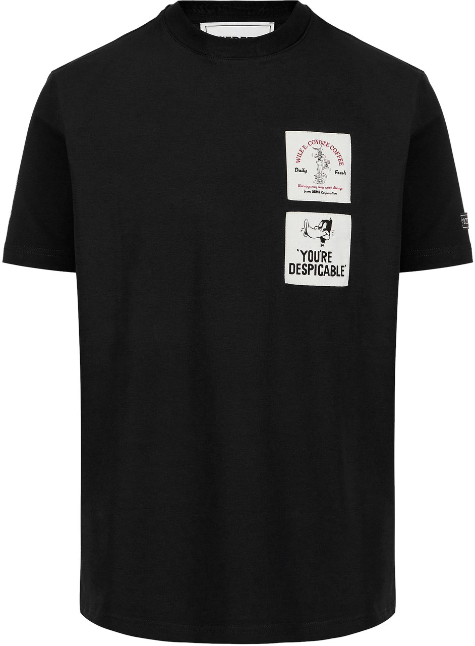 Iceberg Slim fit black cotton jersey T-shirt with Looney Tunes print Zwart