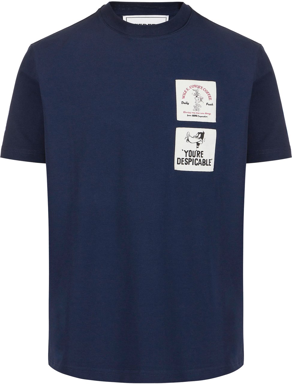 Iceberg Slim fit blue cotton jersey T-shirt with logo print Blauw